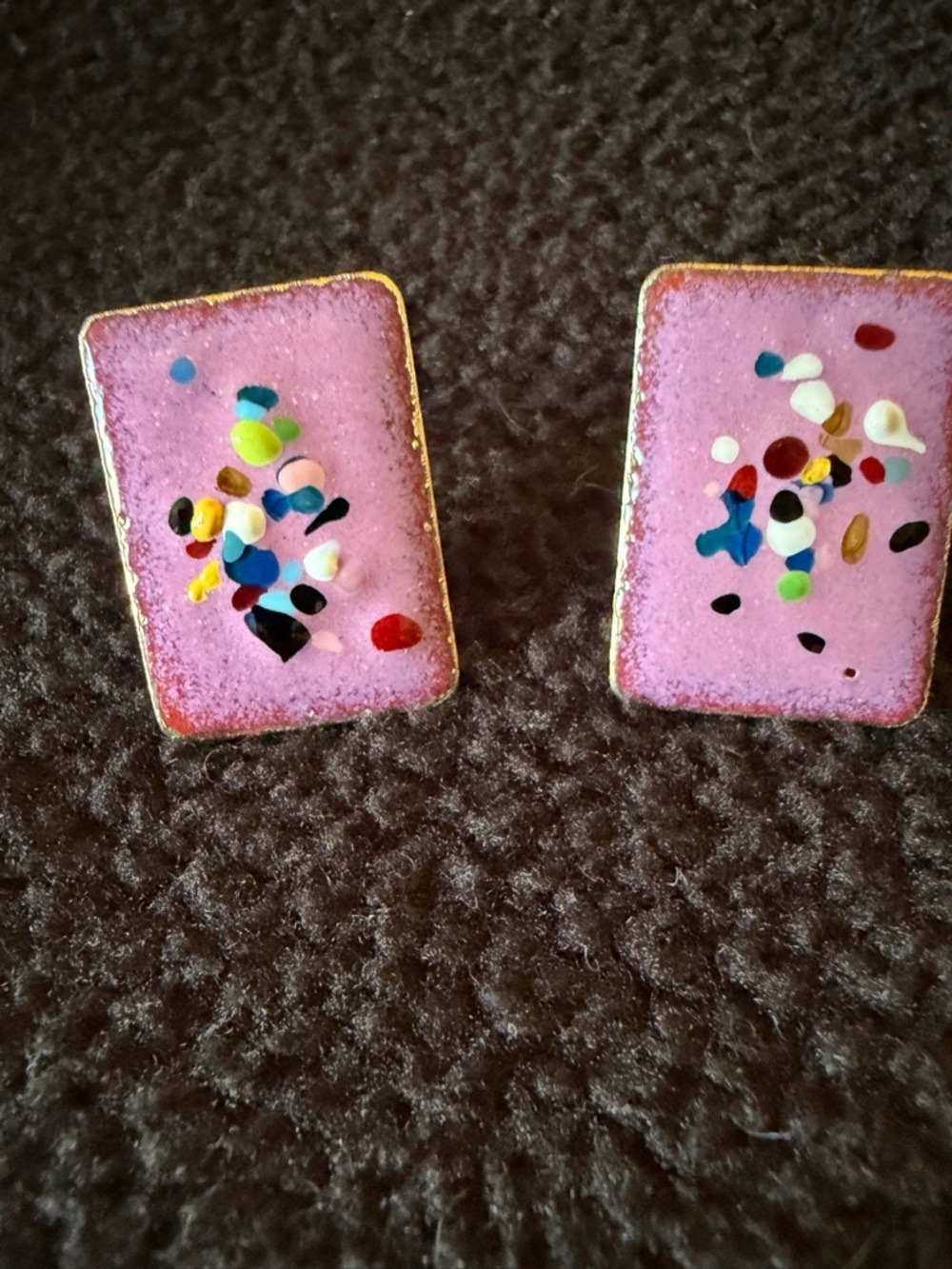 Vintage Enameled  Screwback Earrings